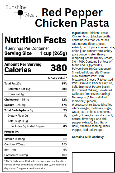 Red Pepper Chicken Pasta