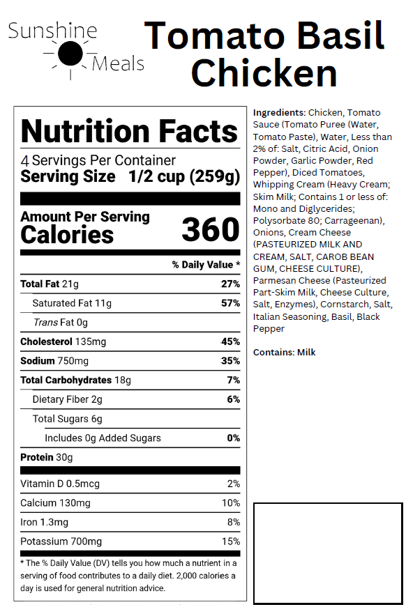 Tomato Basil Chicken