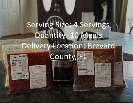 10 Meal Package: 3-4 Servings per Meal - $4.73/serving