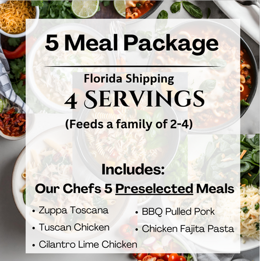 5 Meal Package: 4 Serving per Meal (Florida Shipping)