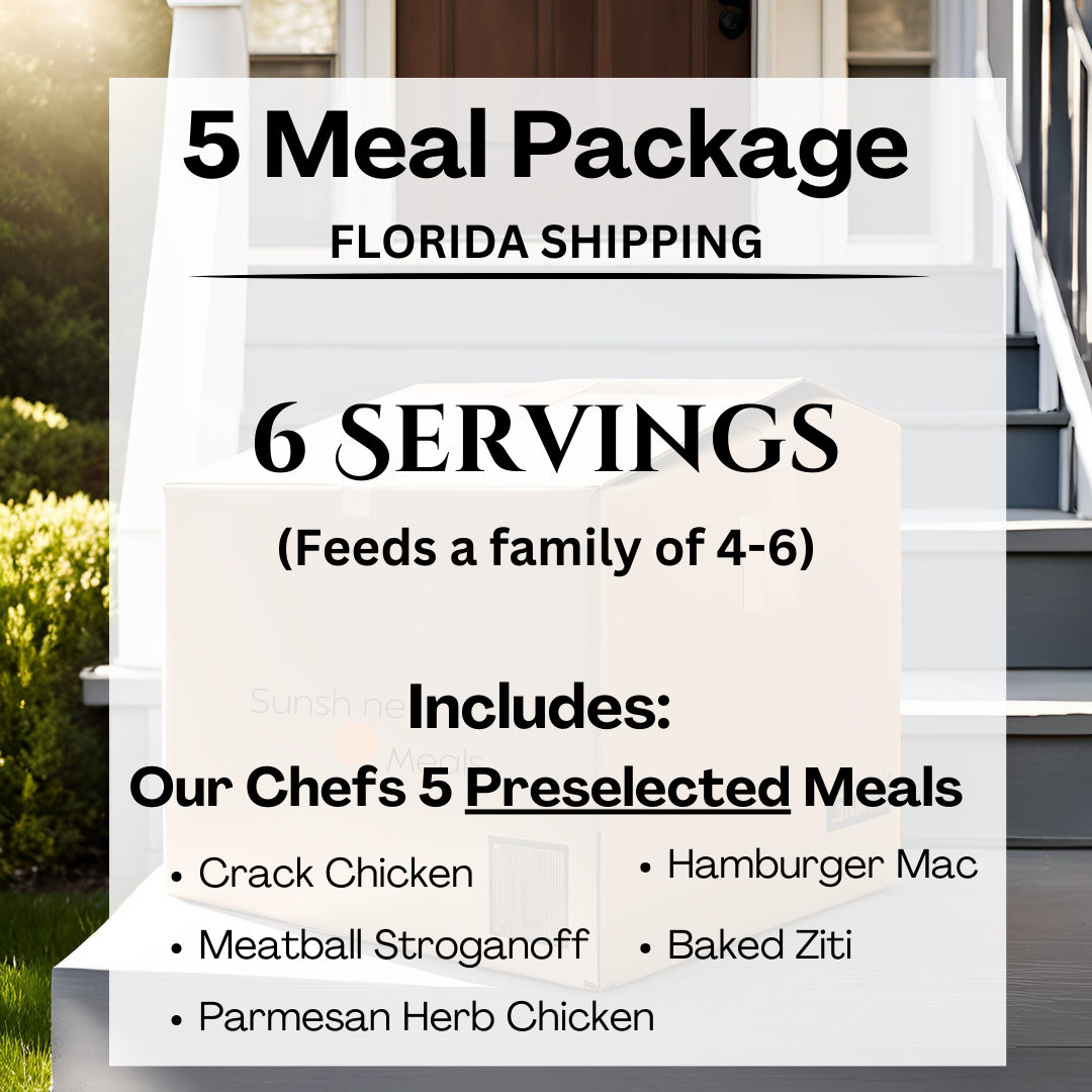 5 Meal Package: 6 Servings per Meal (Florida Shipping)