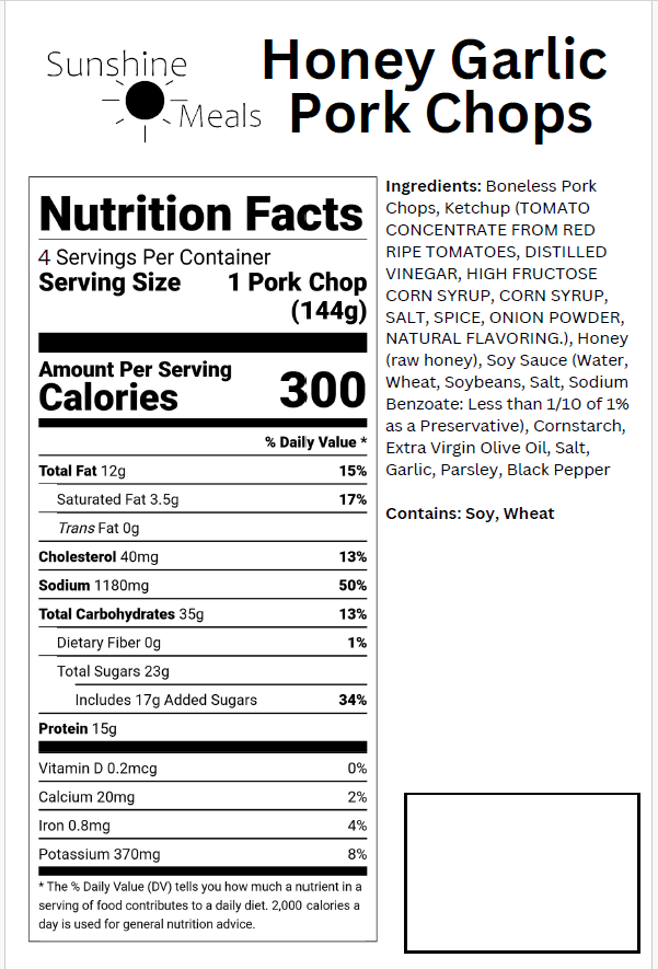Honey Garlic Pork Chops